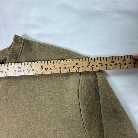 Blind Rooster Koi Fish Embroidered Sweatshirt Tan Fleece Lined Crewneck Size L - Picture 5 of 11